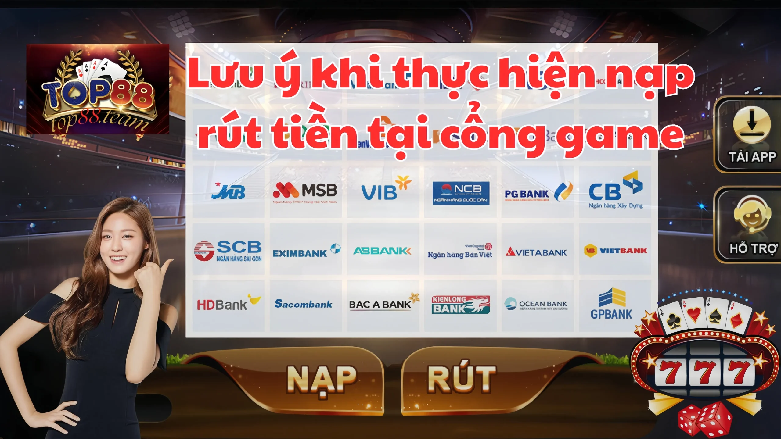 Kinh nghiệm nạp rút tiền Top88 không bao giờ bị lỗi